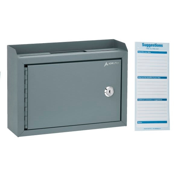 Adir Office Medium Size Grey Steel Mp Suggest Drop Box W/Suggest Cards