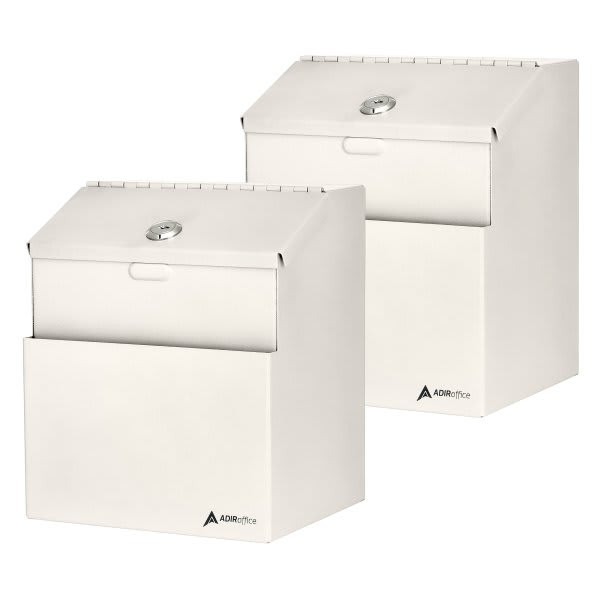 Adir Office Wall Mount Steel Locking Suggest Drop Box White