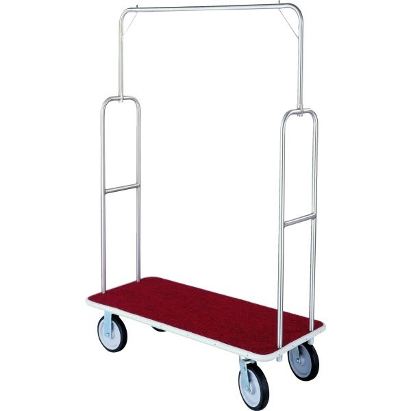 Forbes Stainless Steel Deluxe Bellman'S Cart Red Deck