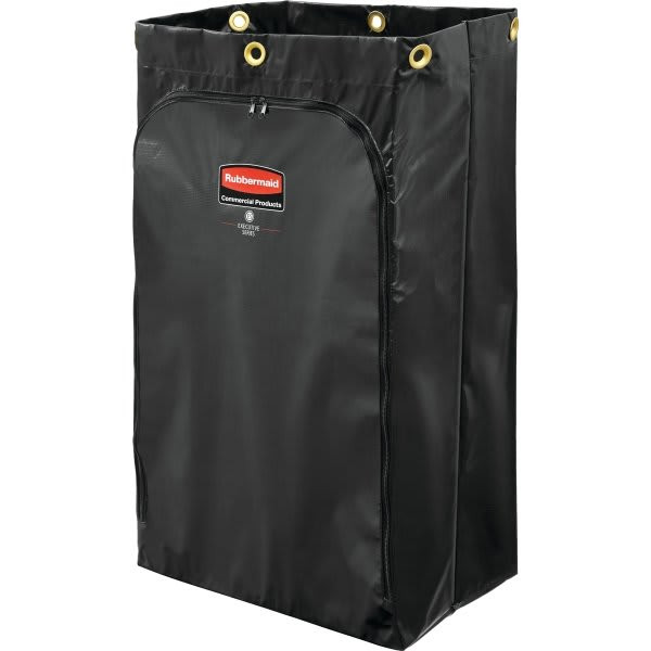 Rubbermaid Commercial 24 Gal. Vinyl Black Janitor Cart Bag (4-Pack)