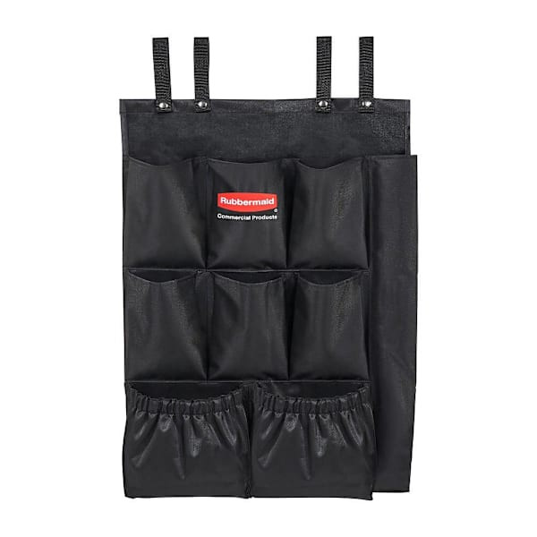 Rubbermaid Commercial 9-Pocket Housekeeping Cart Organizer, Black