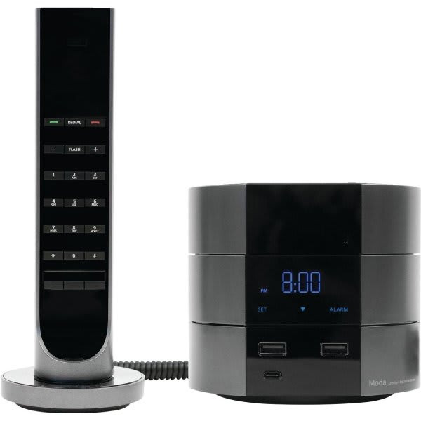 Bittel Moda Charger/Alarm Clock/Speakerphone Module With Corded Handset,6 Button