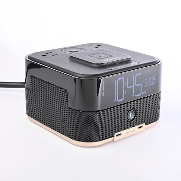 Brandstand Cubietrio+ Wireless Charging Single Day Alarm Clock 2 Power Outlets