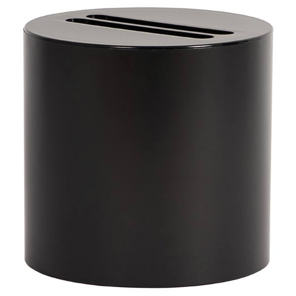 Hapco Contempo 3qt Round Ice Bucket,swivel Lid,black Stainless,case Of 12