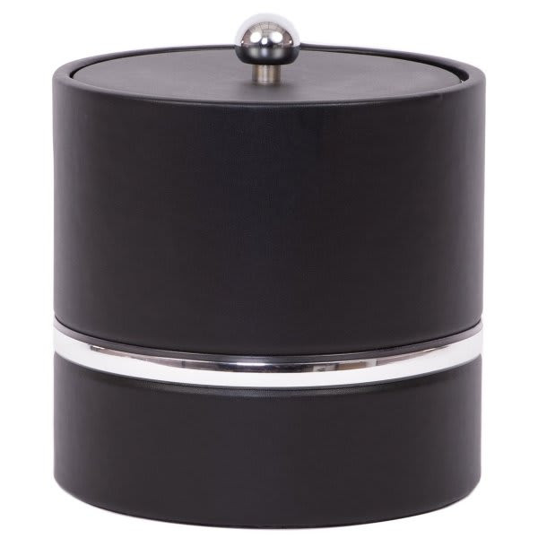 Hapco Elmar Inc. Lux Collection 3 Quart Leatherette Ice Bucket With Chrome Accents, Package Of 6