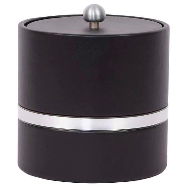 Lux 3 Quart Round Ice Bucket With Vinyl Padded Lid