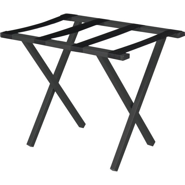 Metal Luggage Rack Black With Black Straps