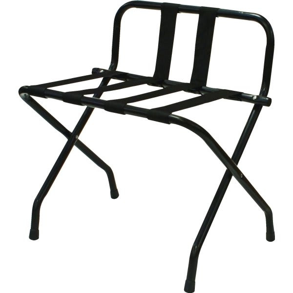 Standard Luggage Rack Powder Coat With Backrest, Black