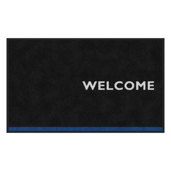 M+a Matting Microtel Welcome Blue Classic Impressions Logo Mat, 4' X 6'