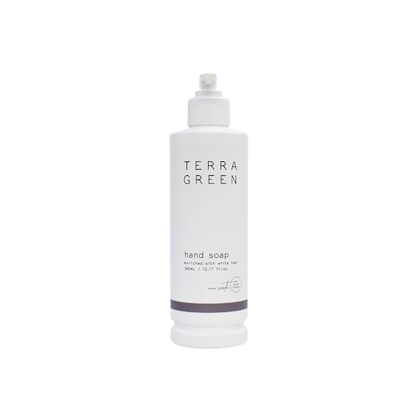 Hotel Emporium Terra Green White Tea Hand Soap Non-Refill Pump Bottle Case Of 40