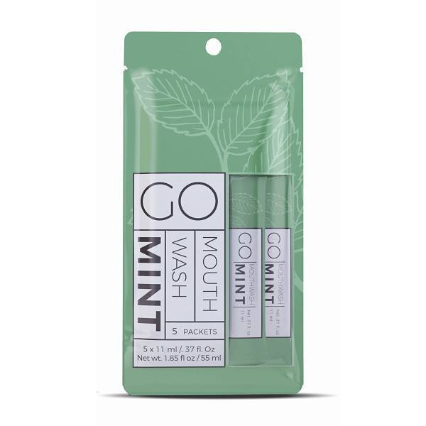 Go Mouthwash Smooth Mint Flavor 5-Pack Travel Size Packets - Case Of 12