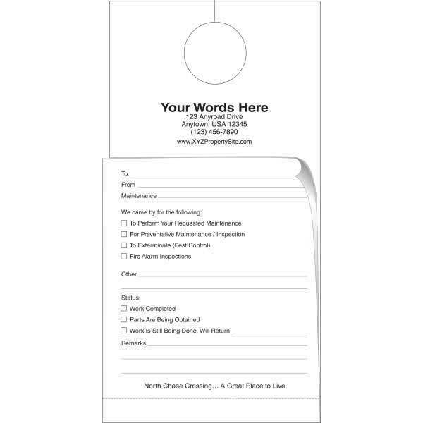 Custom 2-Part Door Hanger Package Of 100
