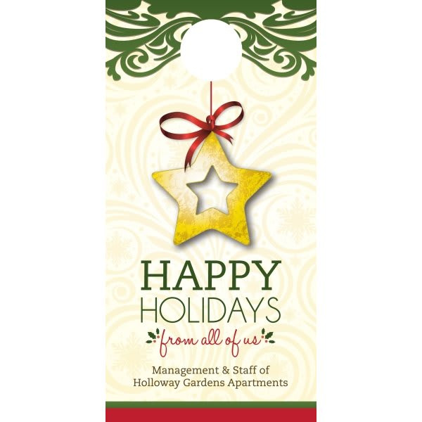 Holiday Door Tag, "Holiday Star" Design, Package Of 50