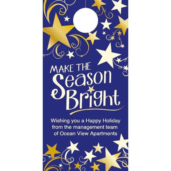 Premium Holiday Door Tag, "Bright Season" Design, Package Of 50
