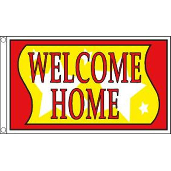 Horizontal Welcome Home Flag, Stars, 5' X 3'