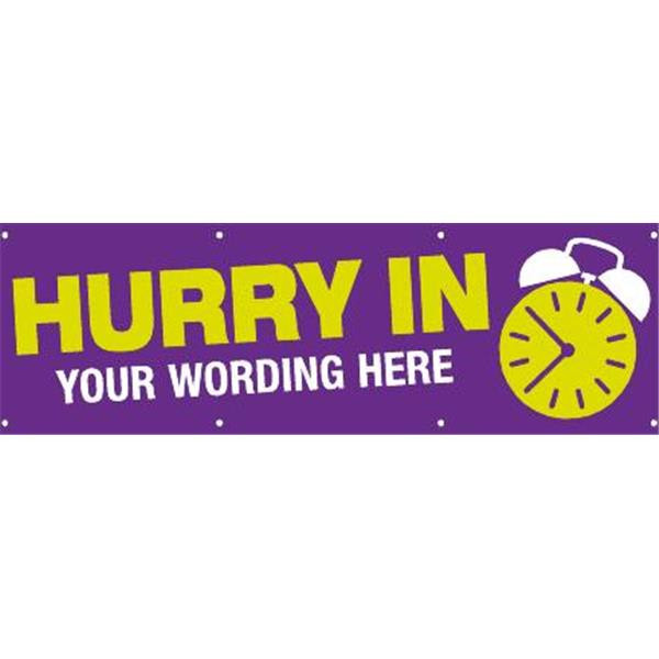 Horizontal Semi-Custom Banner, Alarm Clock, 20' X 4'