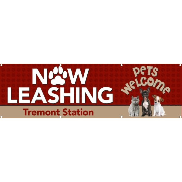 Horizontal Semi-Custom Banner, Furry Pets, 10' X 3'