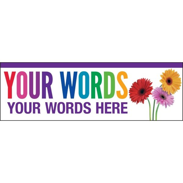 Horizontal Semi-Custom Banner, Rainbow Daisies, 20' X 4'