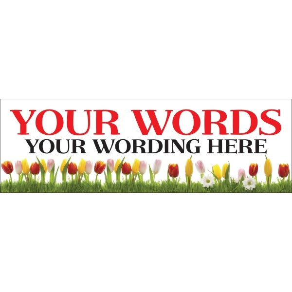 Horizontal Semi-Custom Banner, Tulips, 10' X 3'