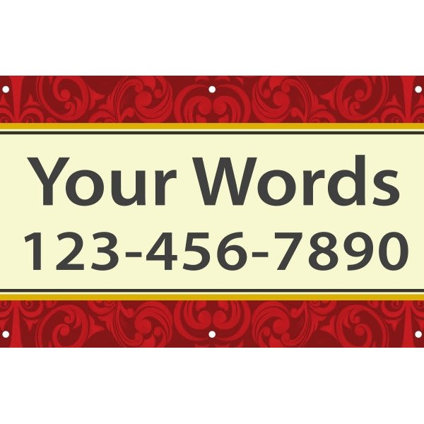 Semi-Custom Horizontal Banner, Filigree, 5' X 3'
