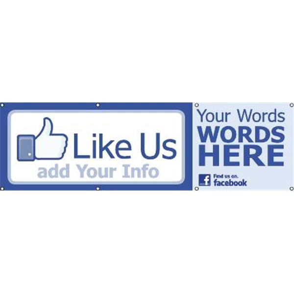 Semi-Custom Like Us Horizontal Banner, 10' X 3'
