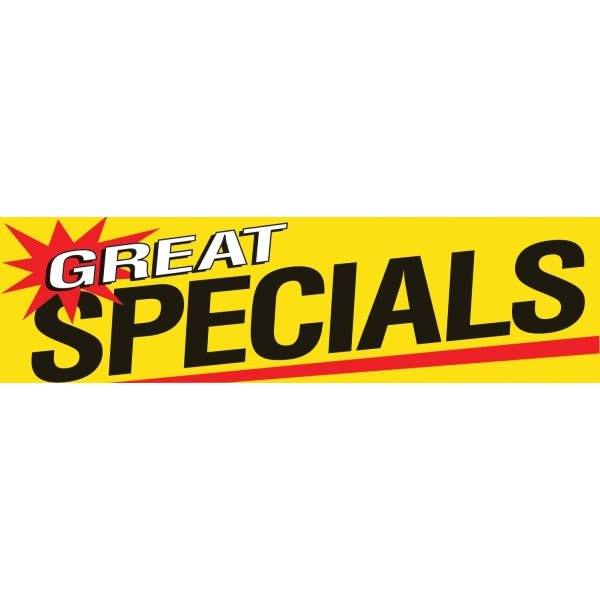 Horizontal Great Specials Banner, Red/Yellow, 15' X 4'