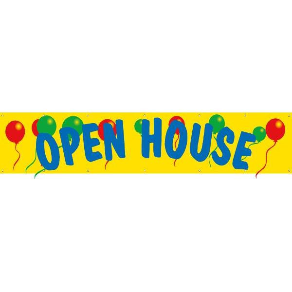 Horizontal Open House Banner, Balloons, 20' X 4'