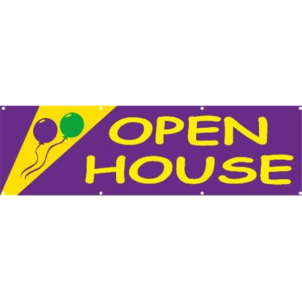 Horizontal Open House Banner, Festive, 10' X 3'