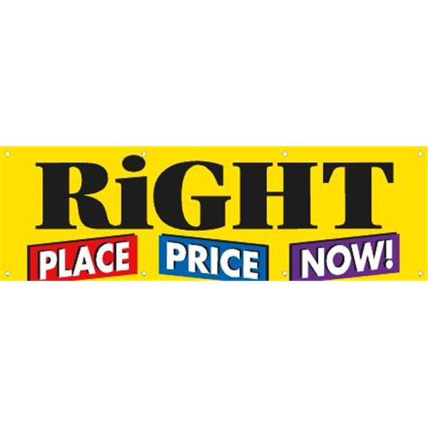 Horizontal Right Place/Price/Now! Banner, 10' X 3'