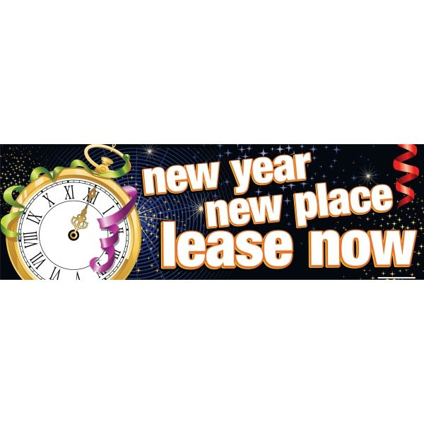 Seasonal Banner, New Year/New Place, 10' X 3'