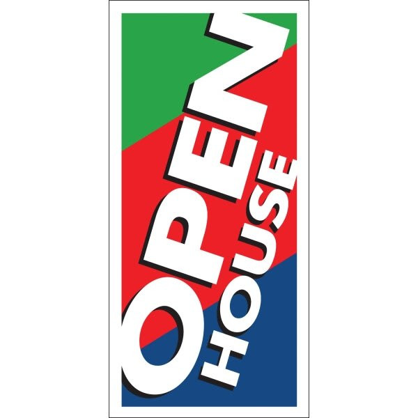 3 Band Open House Lawn Banner, 15 X 32