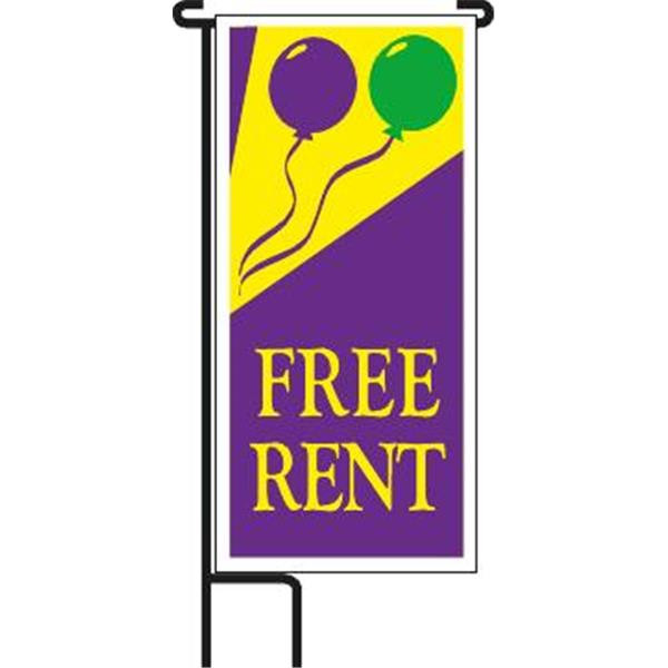 Free Rent Lawn Banner Kit, Festive, 15 X 32