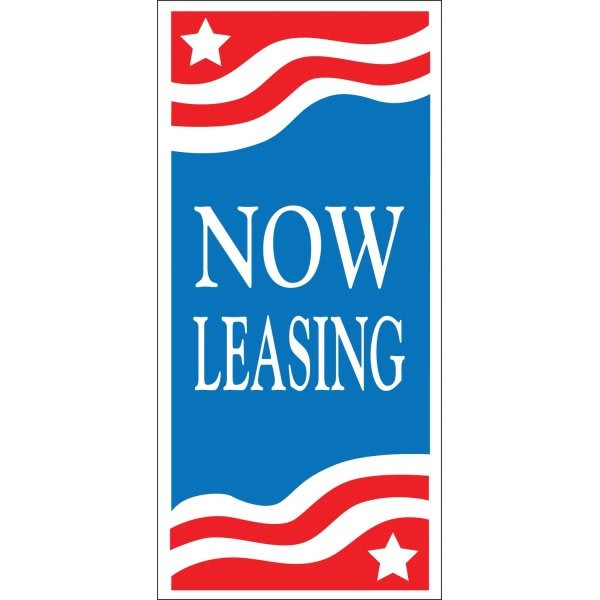 Now Leasing Lawn Banner, Patriotic, 15 X 32