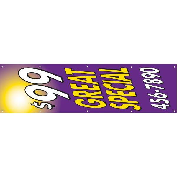 Vertical Semi-Custom Banner, Sun, 4' X 15'