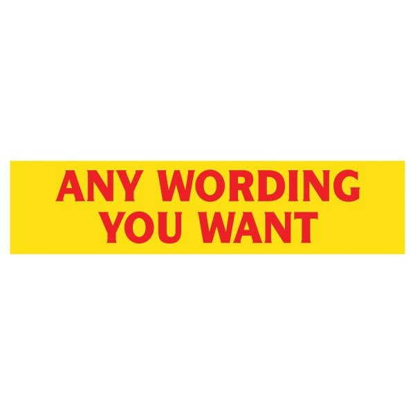 Aluminum Semi-Custom Reflective Amenity Sign Rider, Yellow/Red, 24 X 6