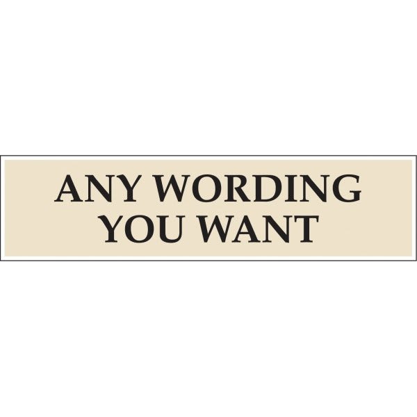 Coroplast Semi-Custom Rider For Amenity Signs, Black And Ivory, 24 X 6