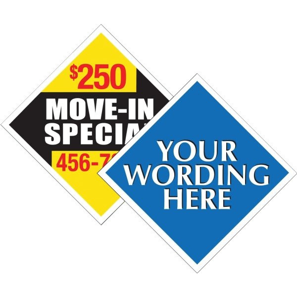 Aluminum Custom 1-Sided Diamond Amenity Sign, 24 X 24