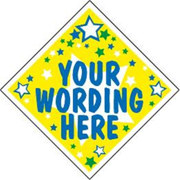 Aluminum Semi-Custom Diamond Shaped Amenity Sign, Stars, 24 X 24