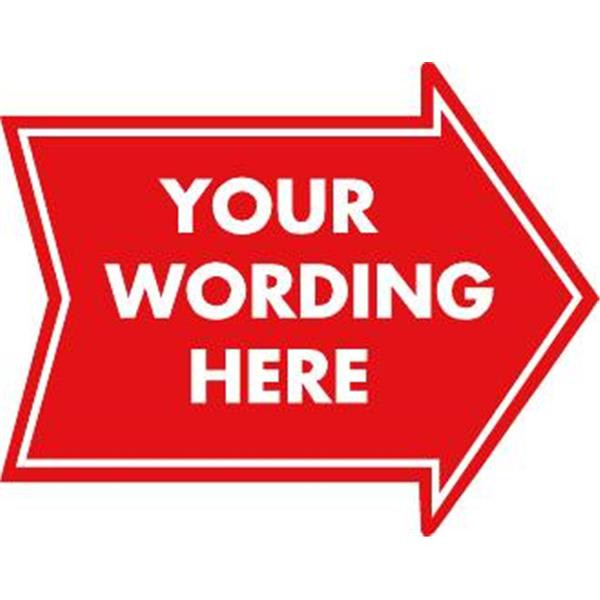 Custom 2-Sided Arrow Shaped Promotional Sign, Red, 22-1/2 X 18