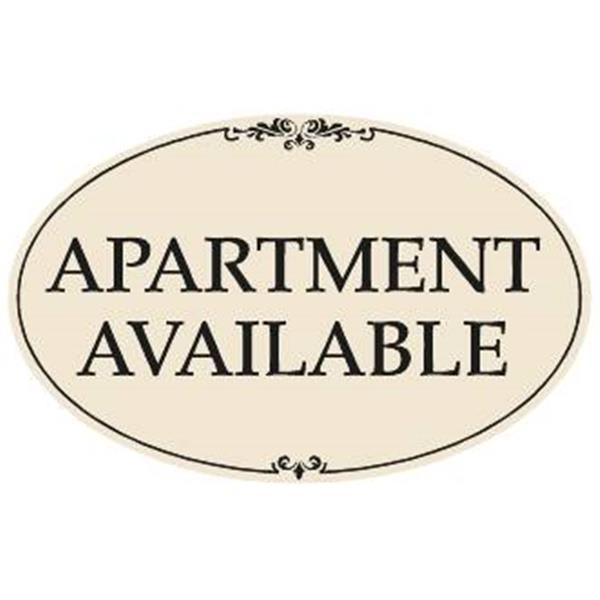 Coroplast Apartment Available Oval Amenity Sign Kit, Black/Ivory, 32 X 21