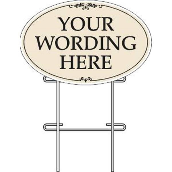 Coroplast Now Leasing Oval Amenity Sign Kit, Black/Ivory, 32 X 21