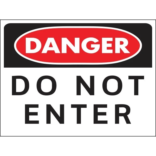 Hy-Ko "Danger Do Not Enter" Sign, Polystyrene, 24 X 18", Package Of 5