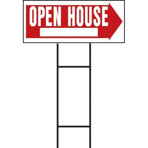 Hy-Ko "Open House" Corrugated Sign, Plastic, Package Of 5