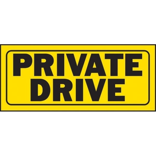 Hy-Ko "Private Drive" Polyethylene Sign, 6" X 14", Package Of 5