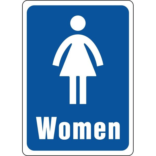 Hy-Ko "Women" Restroom Sign, White Plastic, 10" X 6", Package Of 5