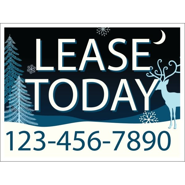 Coroplast Semi-Custom Yard Sign, Snowy Night, 24 X 18
