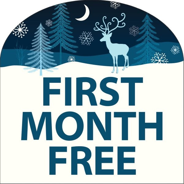 Coroplast Semi-Custom Yard Sign, Snowy Night, 32 X 32