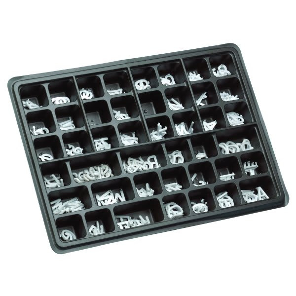 290 Piece Directory Board Letter Set, 2" Letter Size With Organizer Tray