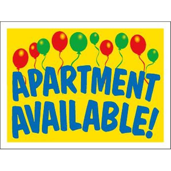 Aluminum Apartment Available! Amenity Sign, Balloons, 24 X 18