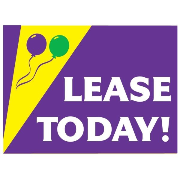 Aluminum Lease Today Amenity Sign, Festive, 24 X 18